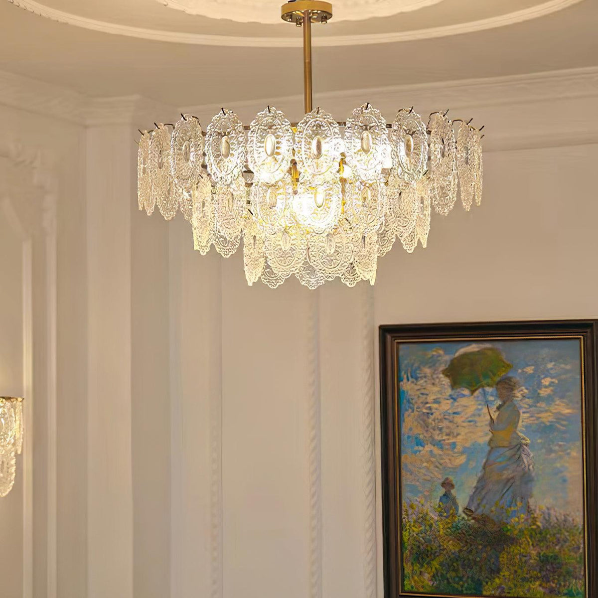 Dallion Kronleuchter Wellenglas Schmiedeeisen Elegant