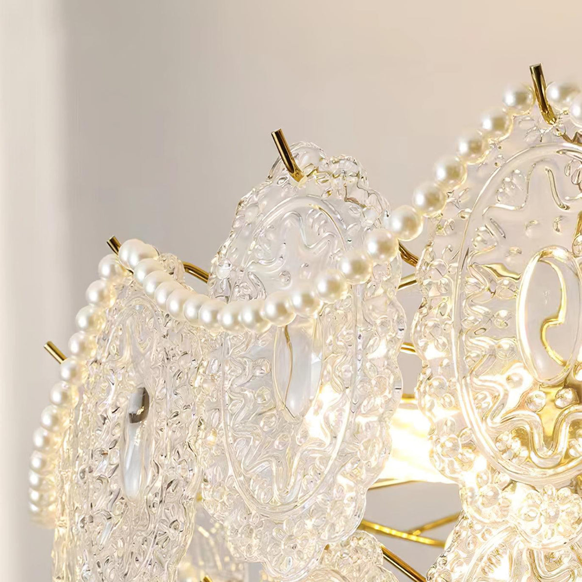 Orieleon Kronleuchter Wave Pearl Gold moderne