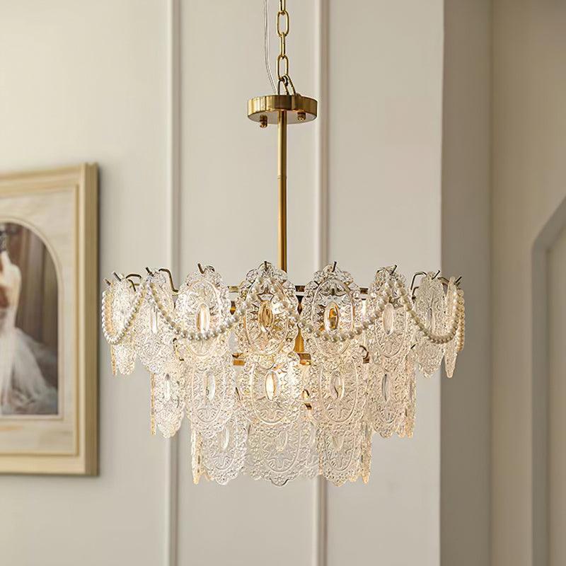 Orieleon Kronleuchter Wave Pearl Gold moderne