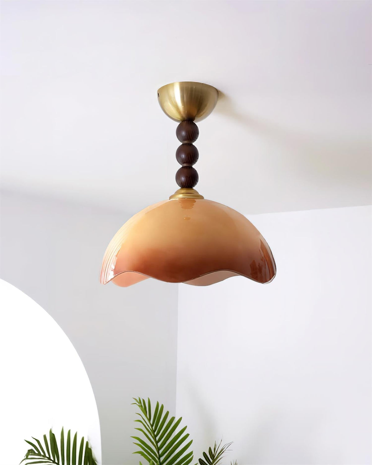 Amberis Vintage Bernsteinfarben-Glas-Deckenleuchte