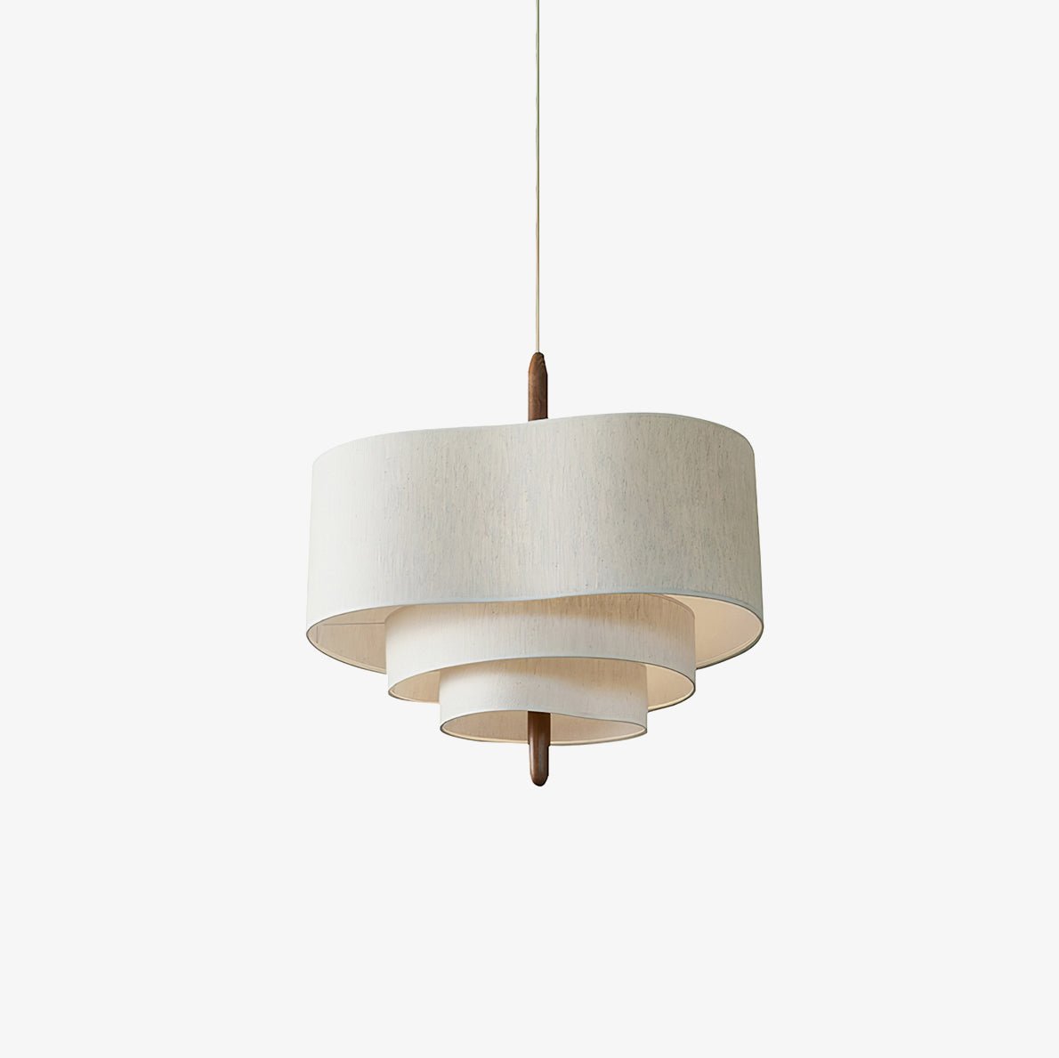 Salemu Elegance Wave Ladder Pendelleuchte aus Holz und Stoff