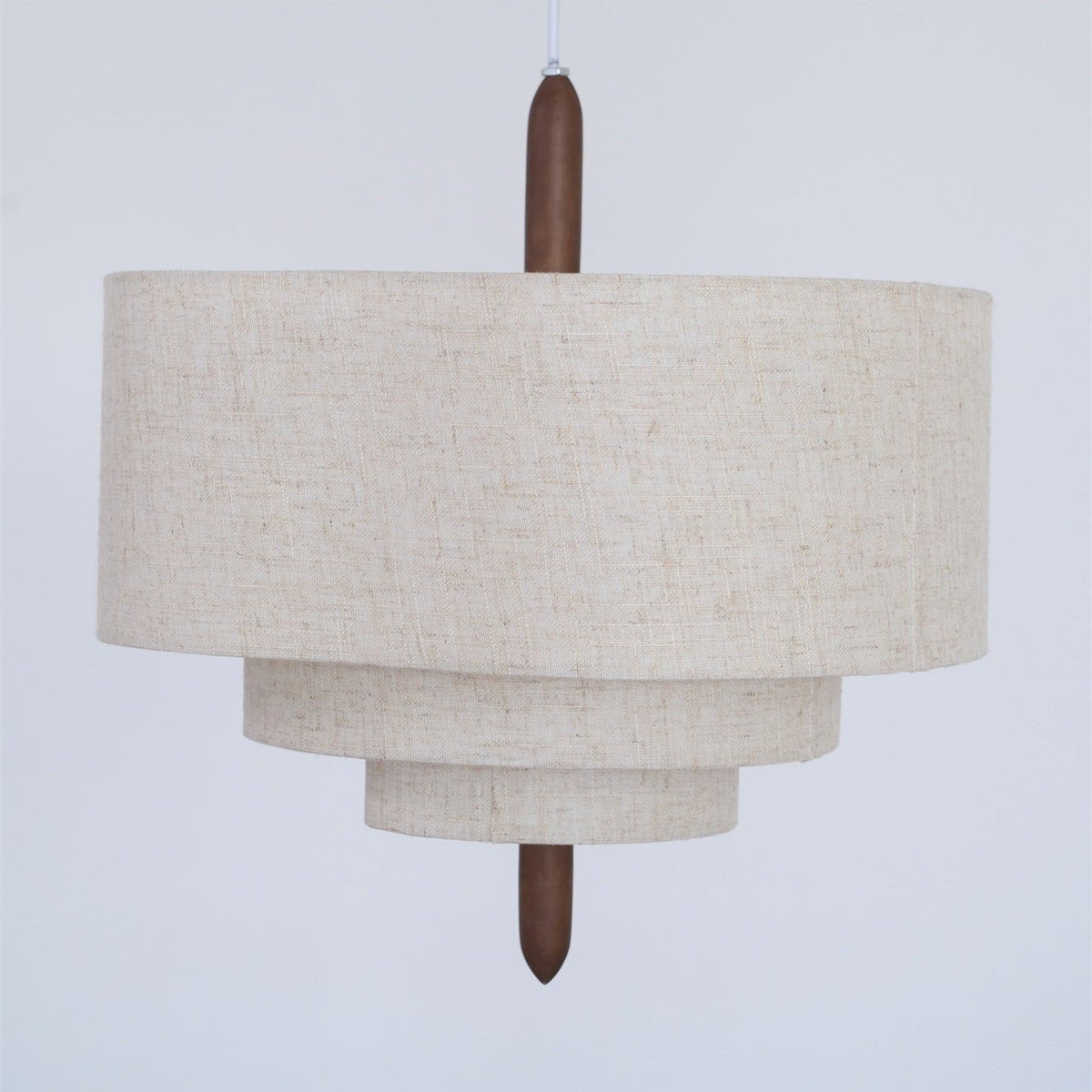 Salemu Elegance Wave Ladder Pendelleuchte aus Holz und Stoff