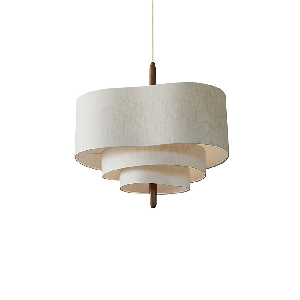 Salemu Elegance Wave Ladder Pendelleuchte aus Holz und Stoff