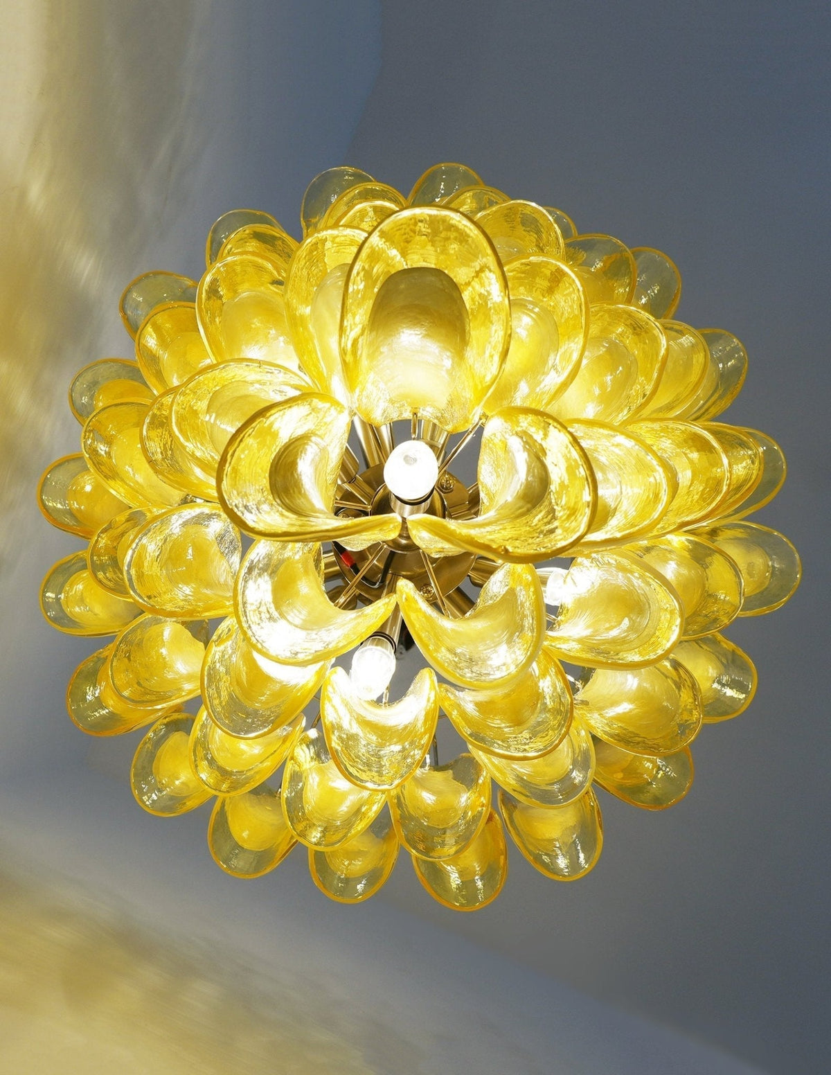 Eranos Kronleuchter aus Murano-Glas in Wellenform mit Blütenblättern
