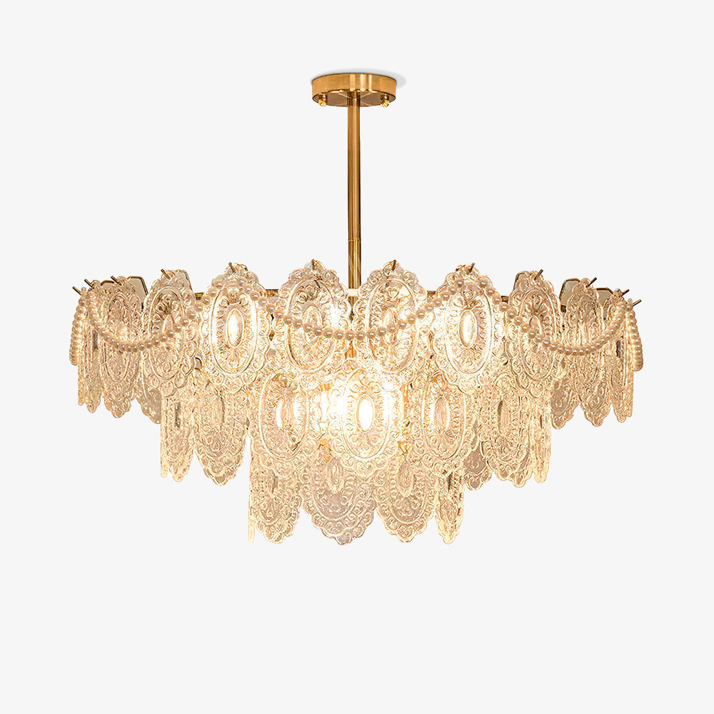Orieleon Kronleuchter Wave Pearl Gold moderne