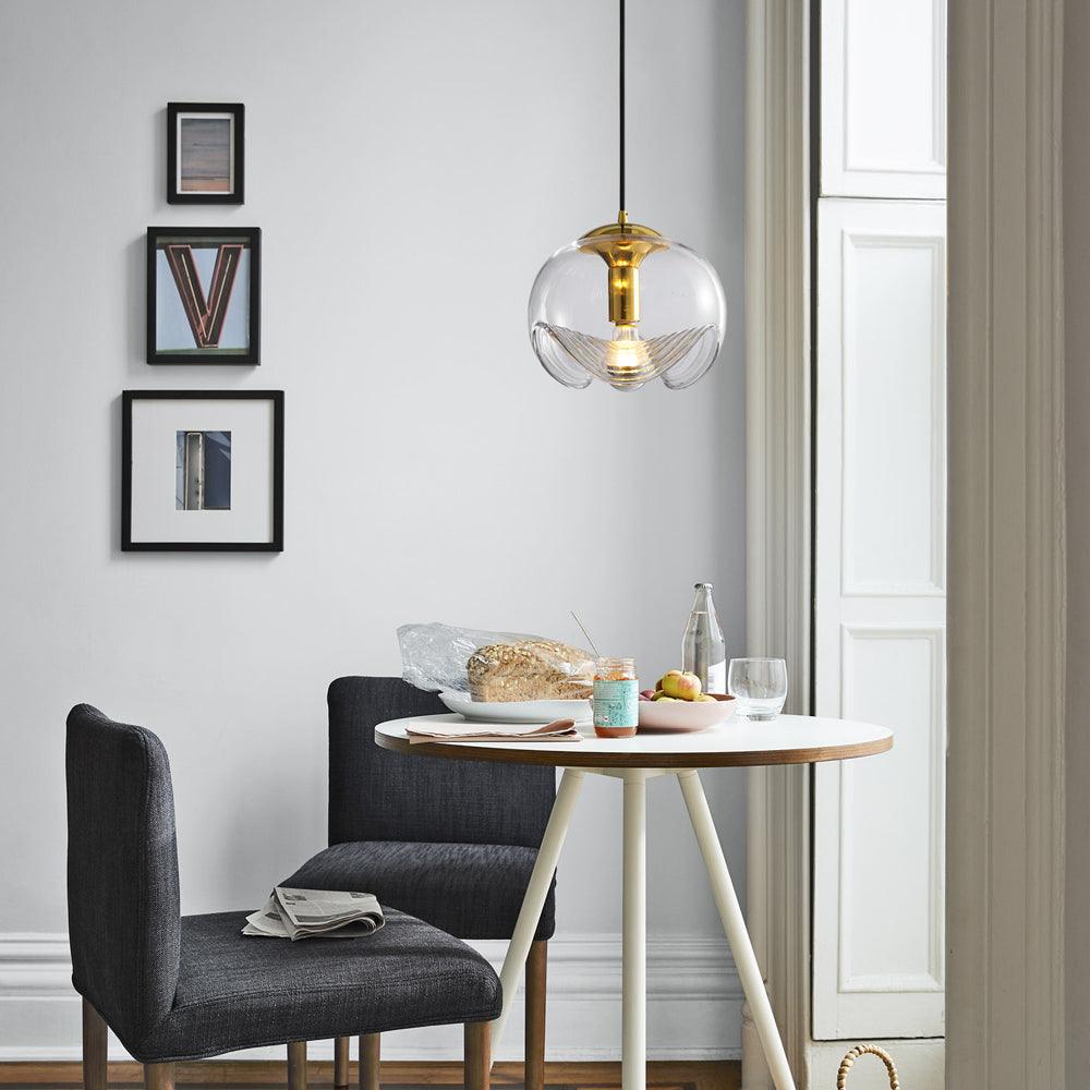 Willa Pendelleuchte Glas Wellenform Mid-Century-Vintage