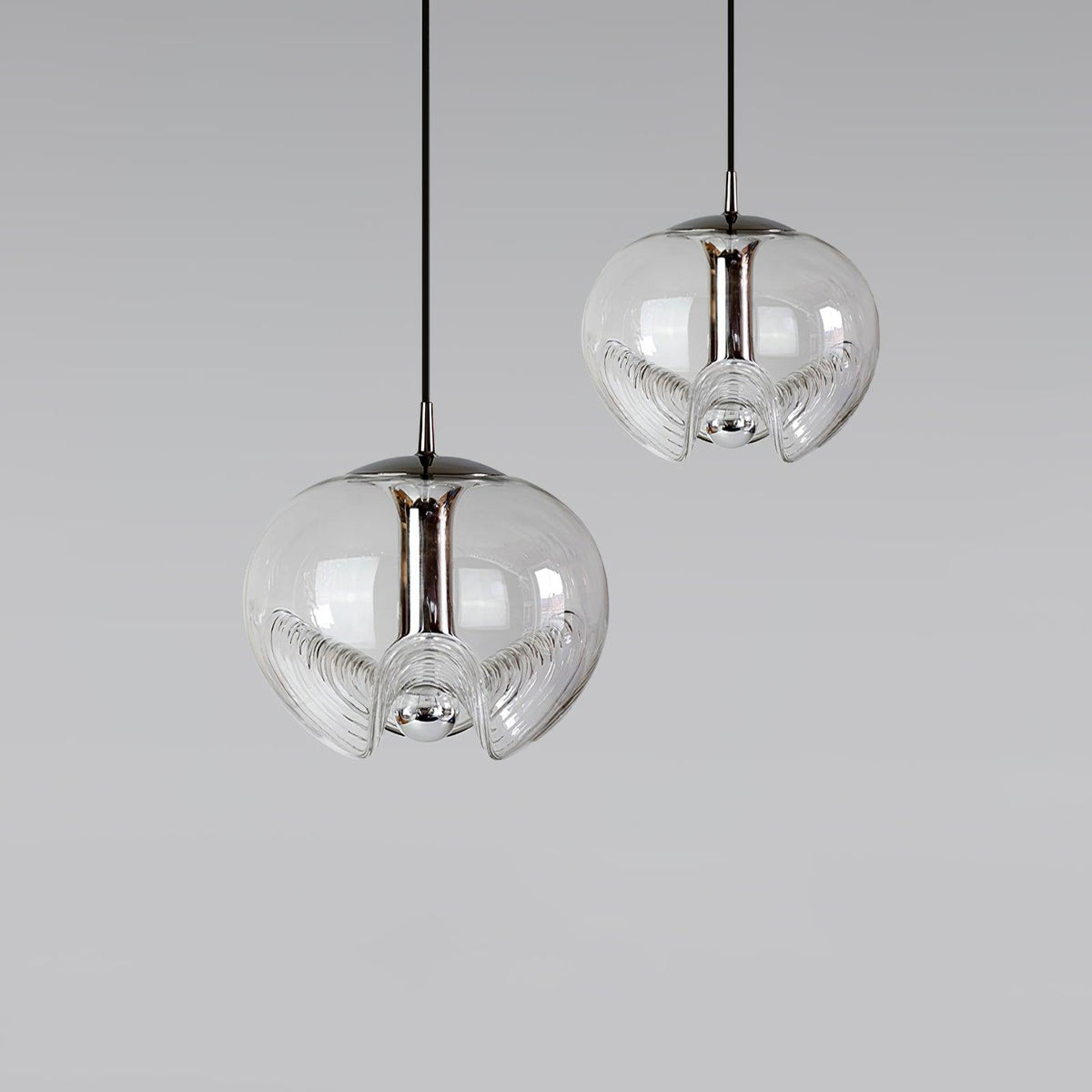 Willa Pendelleuchte Glas Wellenform Mid-Century-Vintage