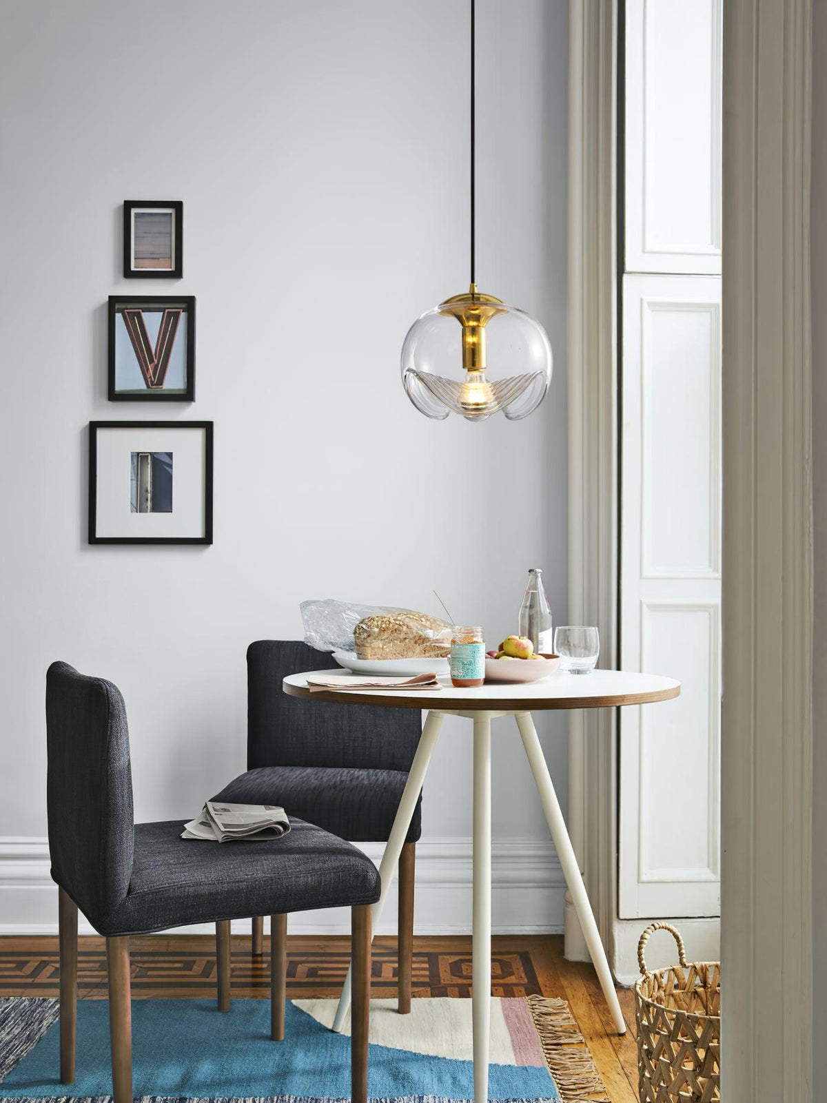Willa Pendelleuchte Glas Wellenform Mid-Century-Vintage