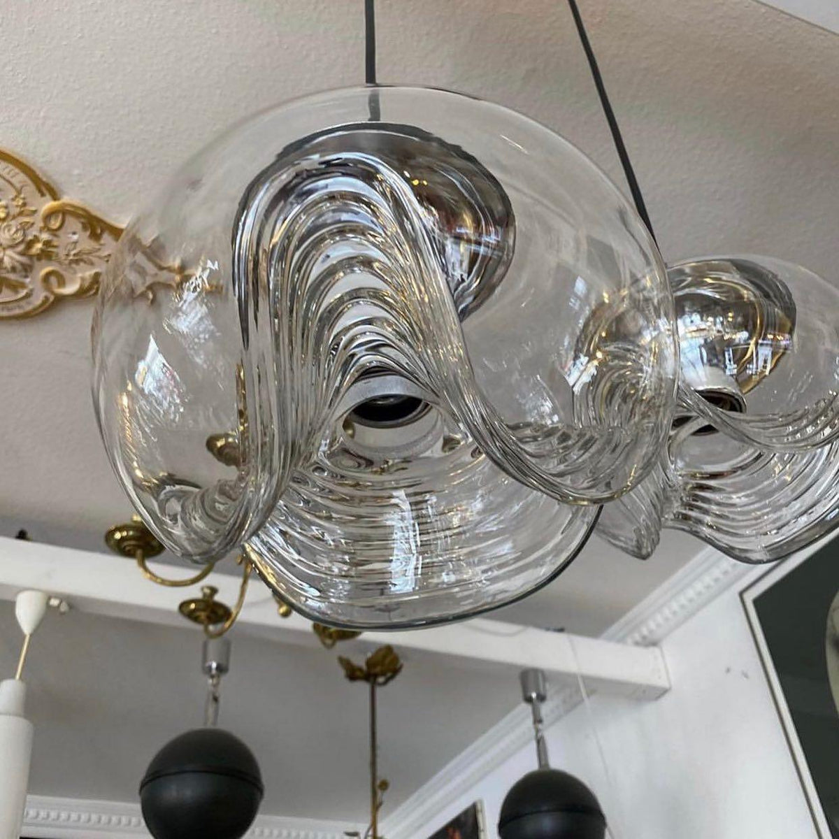 Willa Pendelleuchte Glas Wellenform Mid-Century-Vintage
