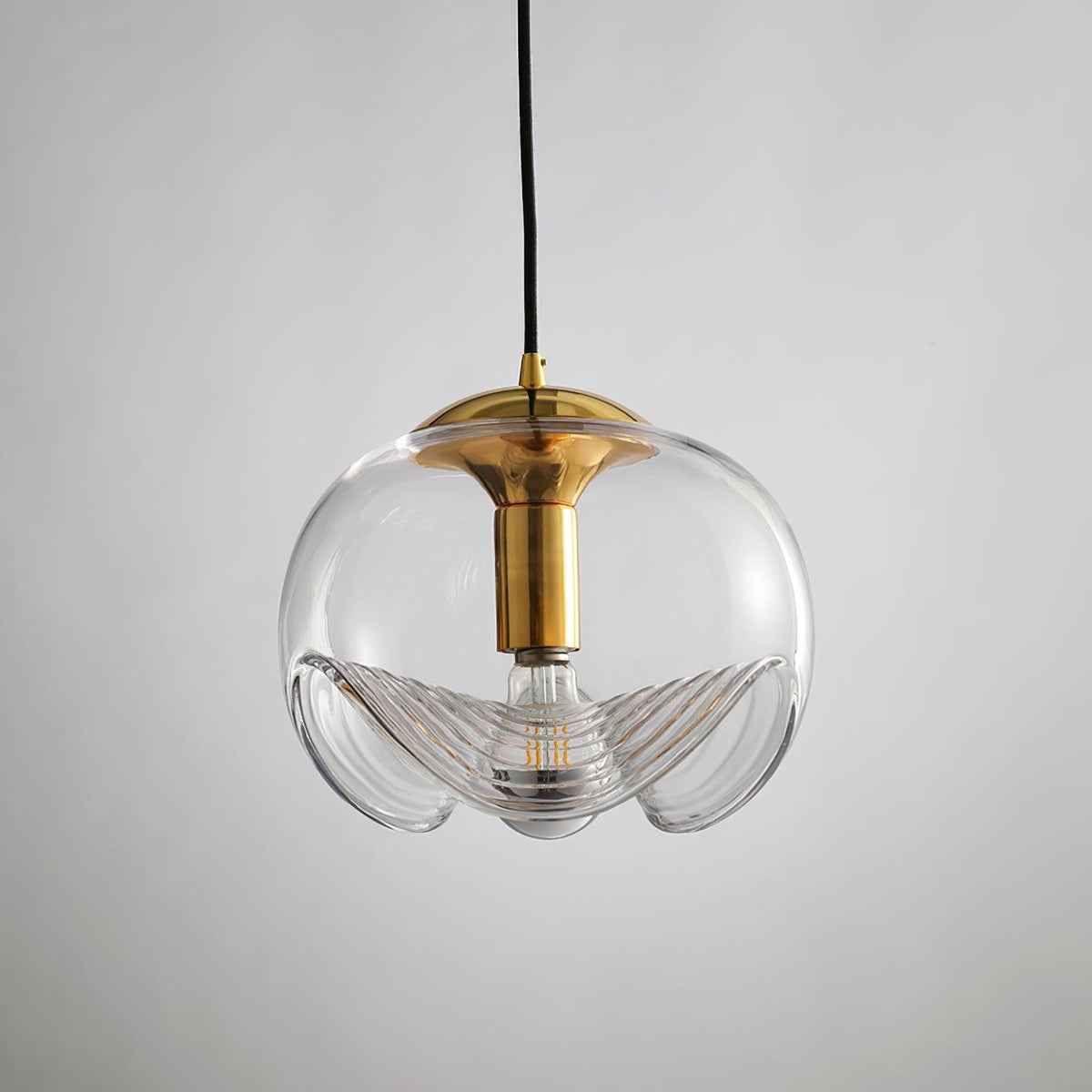 Willa Pendelleuchte Glas Wellenform Mid-Century-Vintage