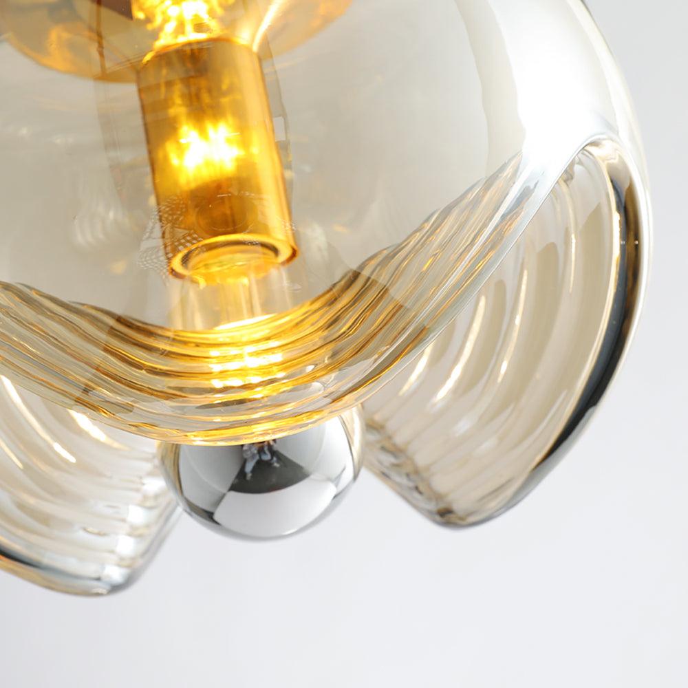 Willa Pendelleuchte Glas Wellenform Mid-Century-Vintage