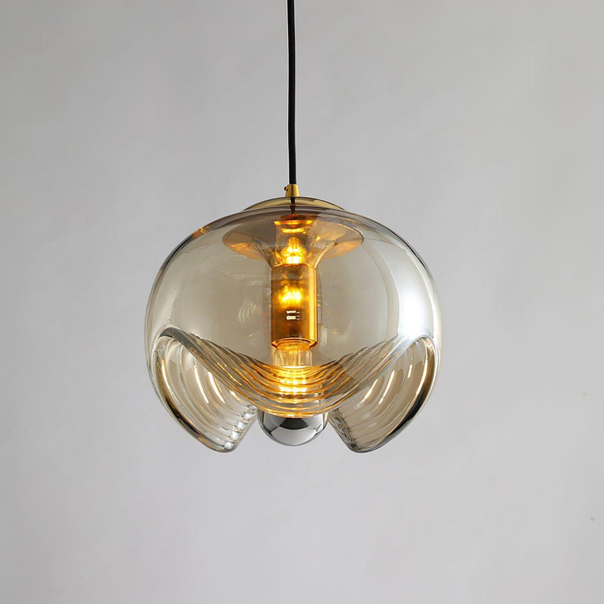 Willa Pendelleuchte Glas Wellenform Mid-Century-Vintage