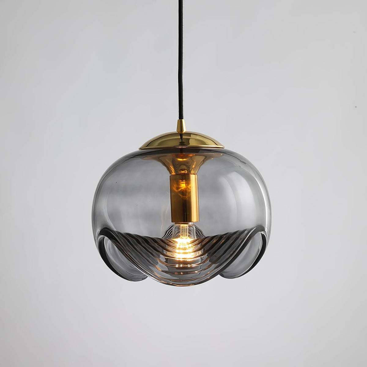 Willa Pendelleuchte Glas Wellenform Mid-Century-Vintage