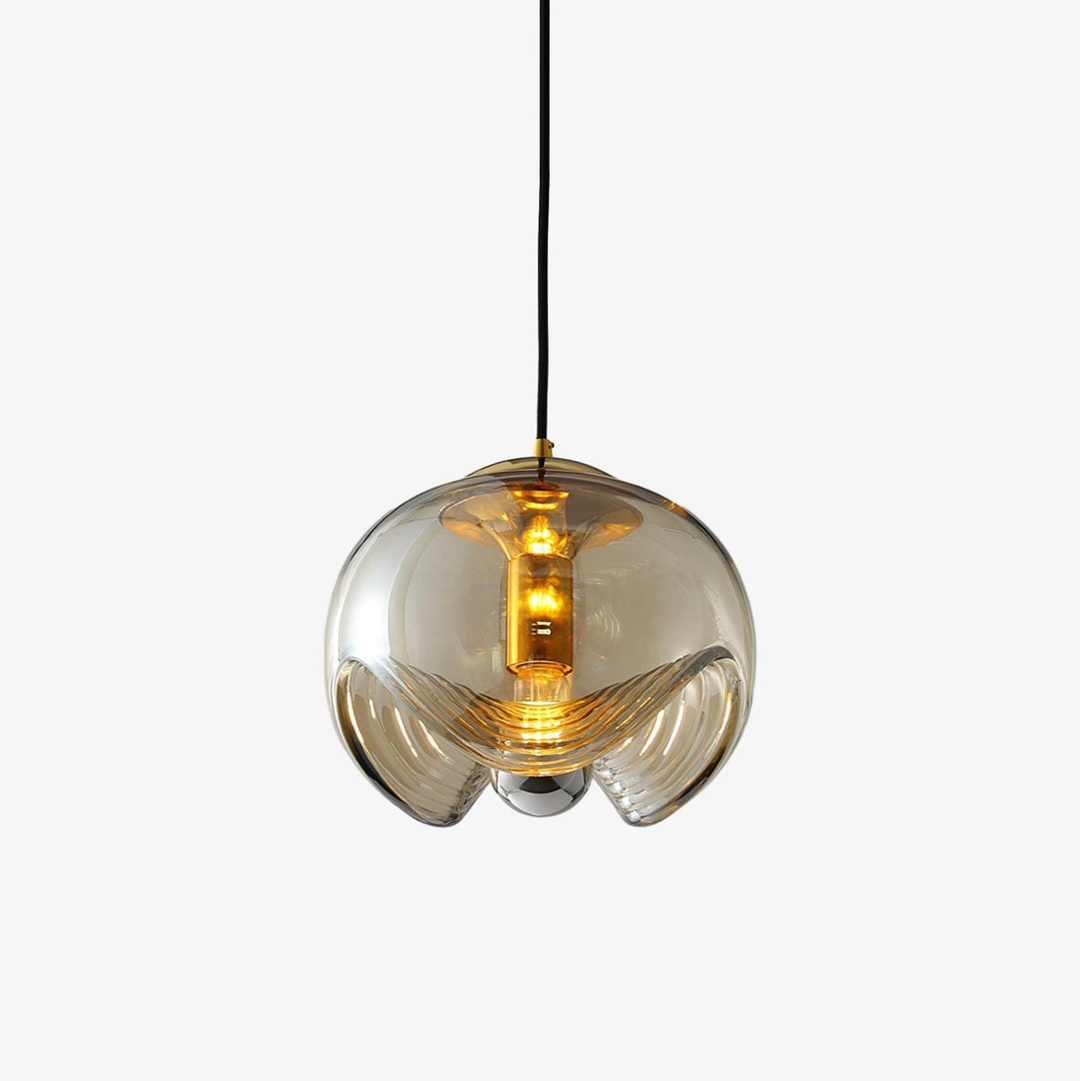 Willa Pendelleuchte Glas Wellenform Mid-Century-Vintage