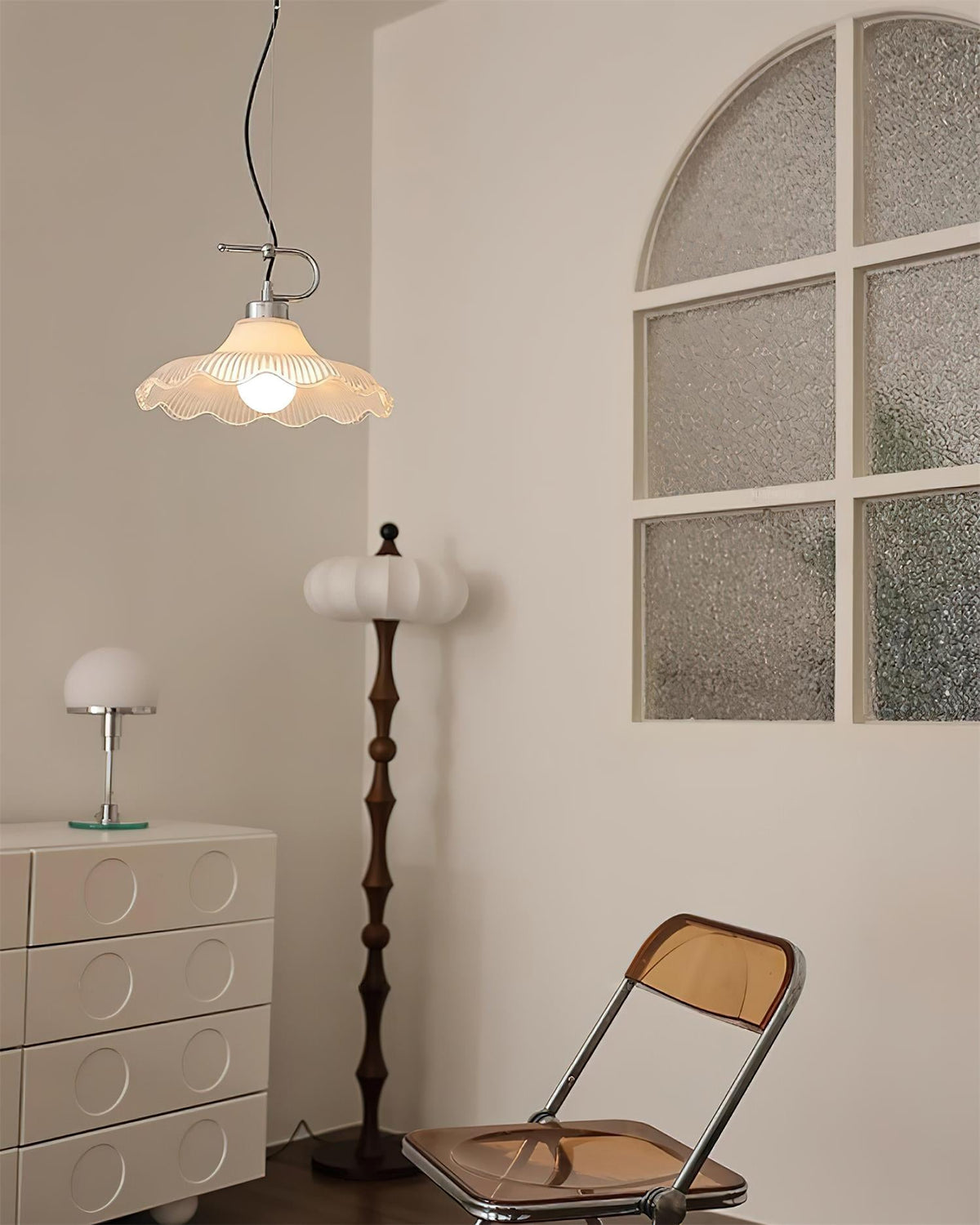 Vitrina Pendelleuchte Gelb Wellig Rüschen Vintage Esszimmer Küche | Cielum