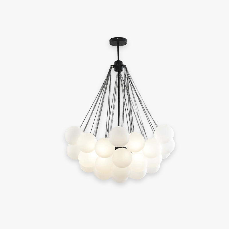 Valentina Modern LED Kronleuchter Kugel Schwarz/Gold Wohnzimmer Glas