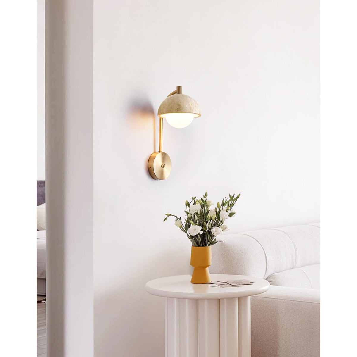 Valelaine Travertine-Wandleuchte