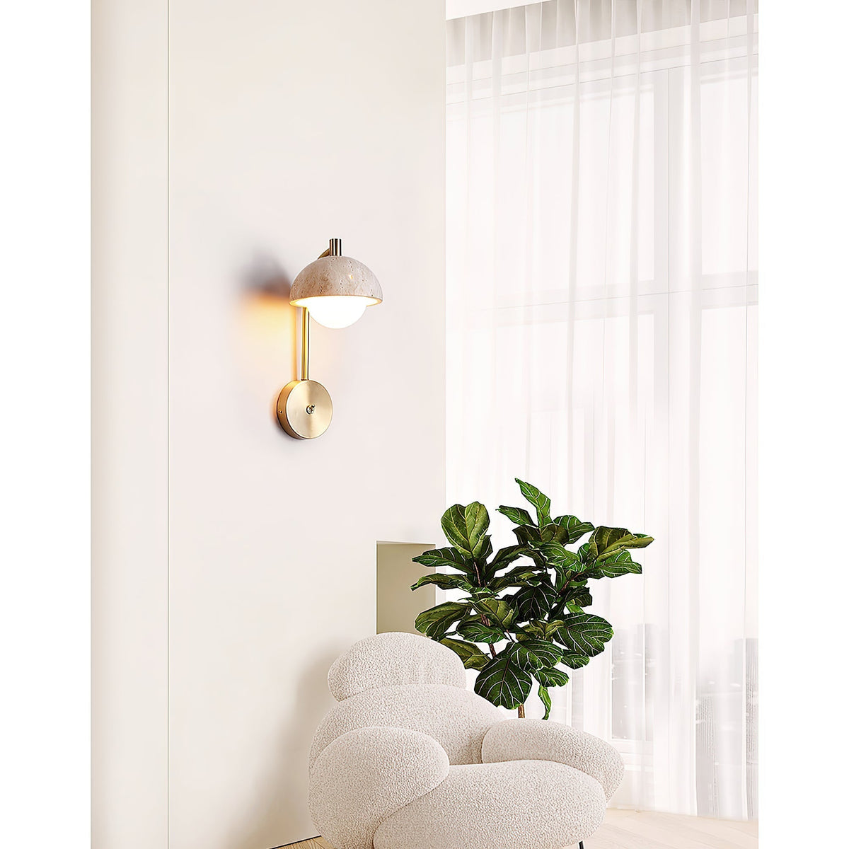 Valelaine Travertine-Wandleuchte