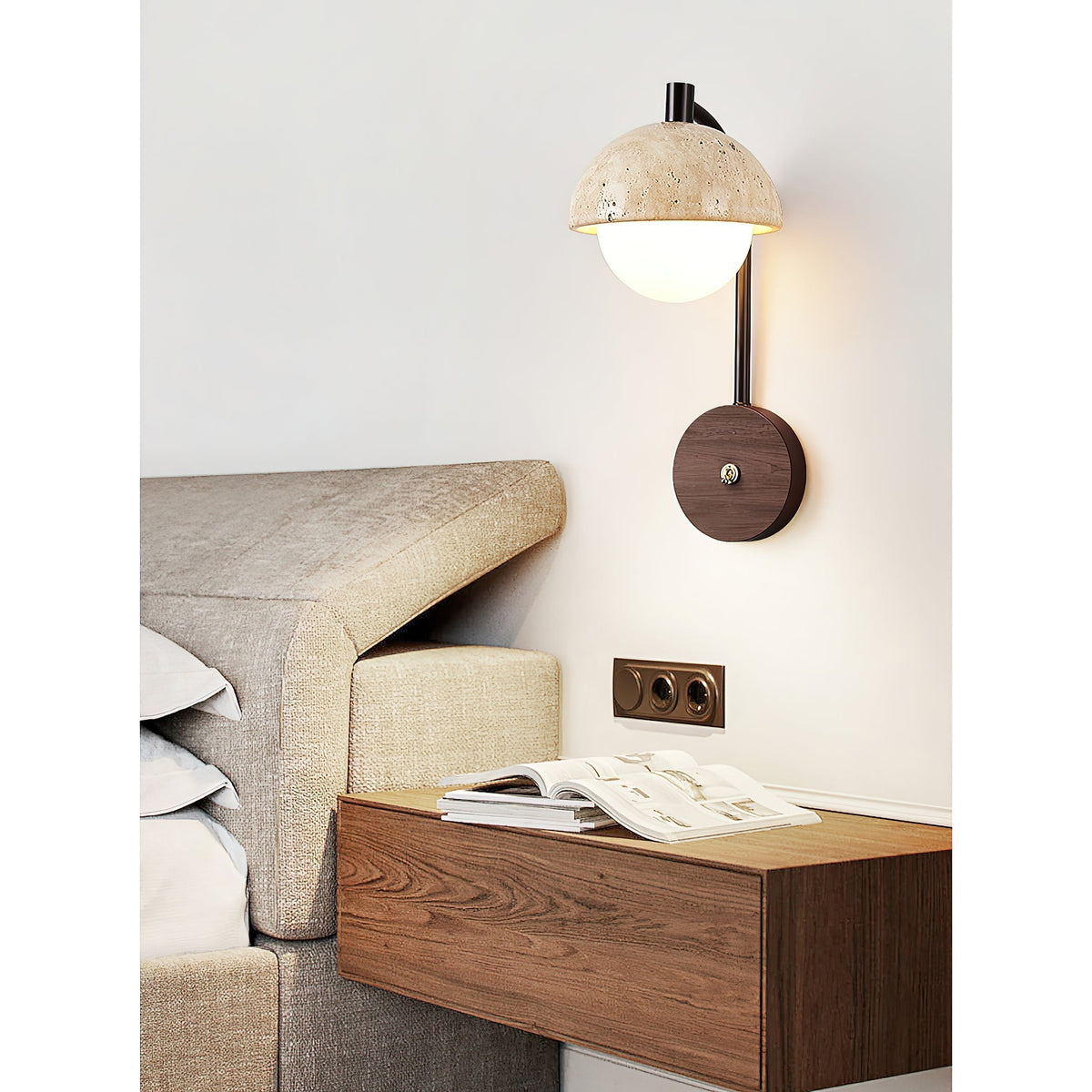 Valelaine Travertine-Wandleuchte