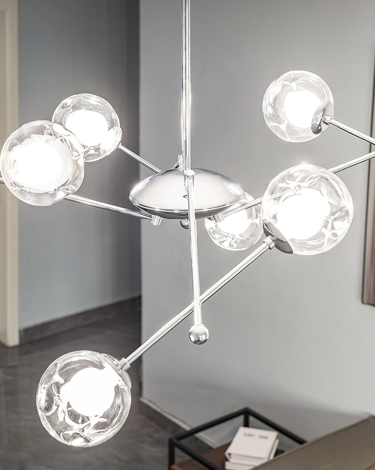Lioreaine Kronleuchter Chrom Glas