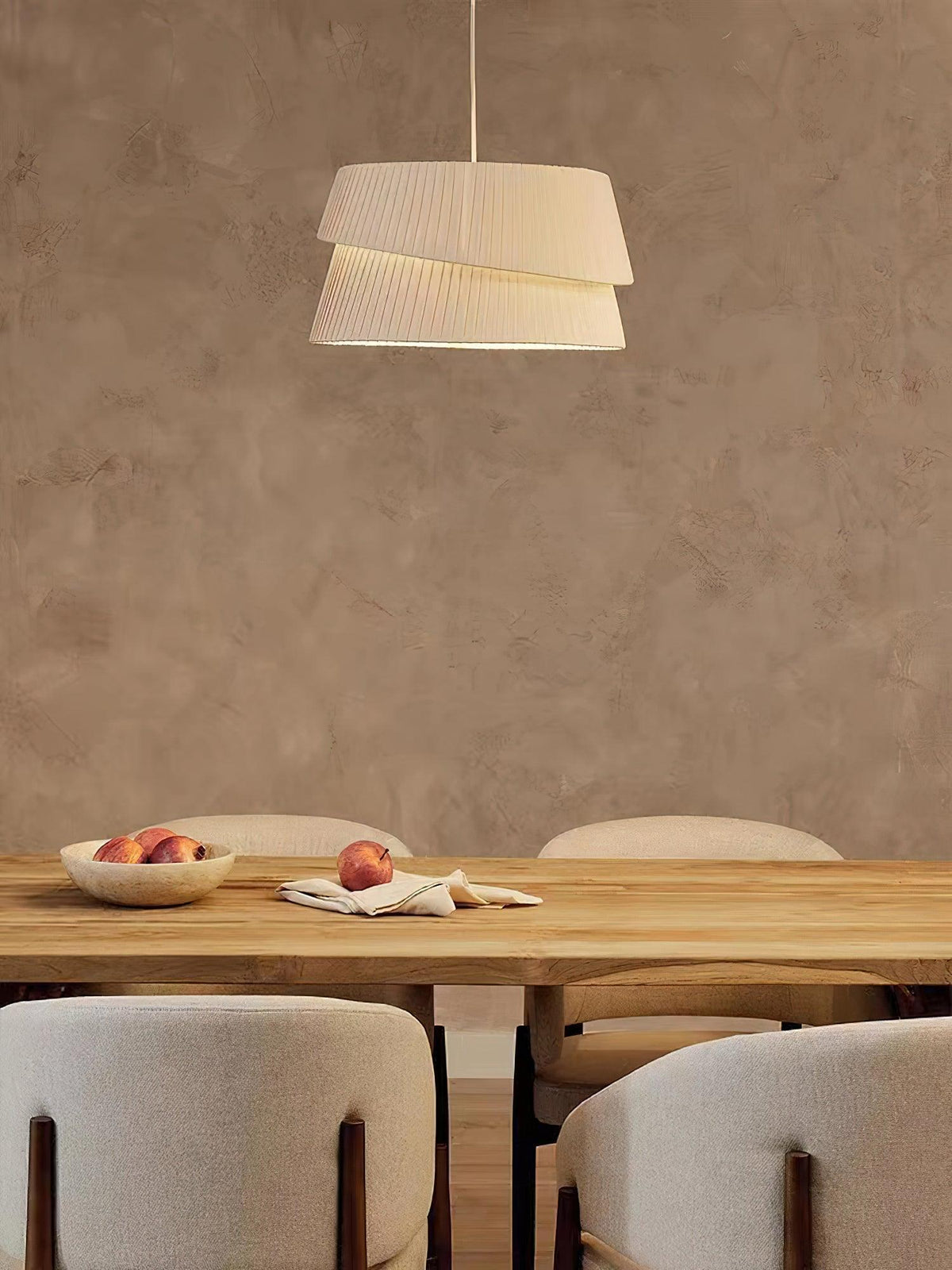 Tocan Pendelleuchte aus Stoff skandinavischer Art in Beige