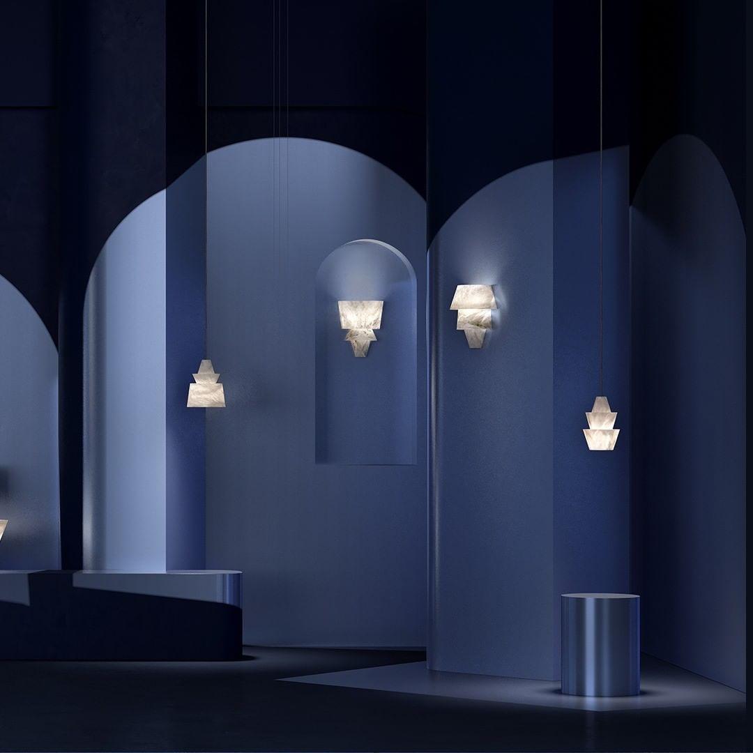 Curineth Minimalistische Pendelleuchte aus Alabaster