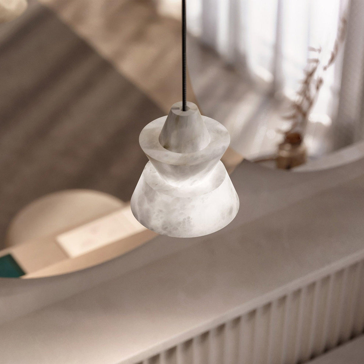 Curineth Minimalistische Pendelleuchte aus Alabaster