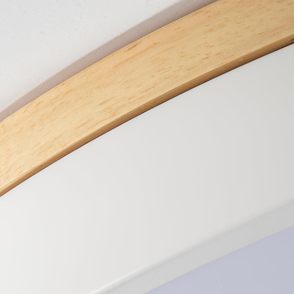 Daelis Deckenleuchte Weiß rund mit Holzaufsatz