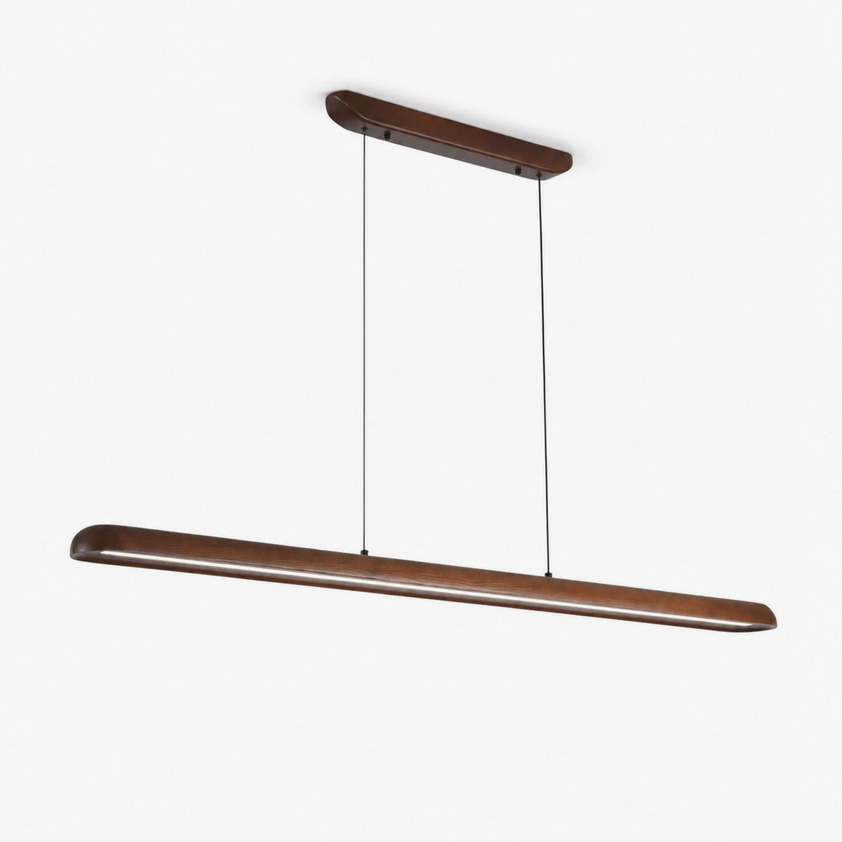 Wide lineare Pendelleuchte aus Holz in Holz