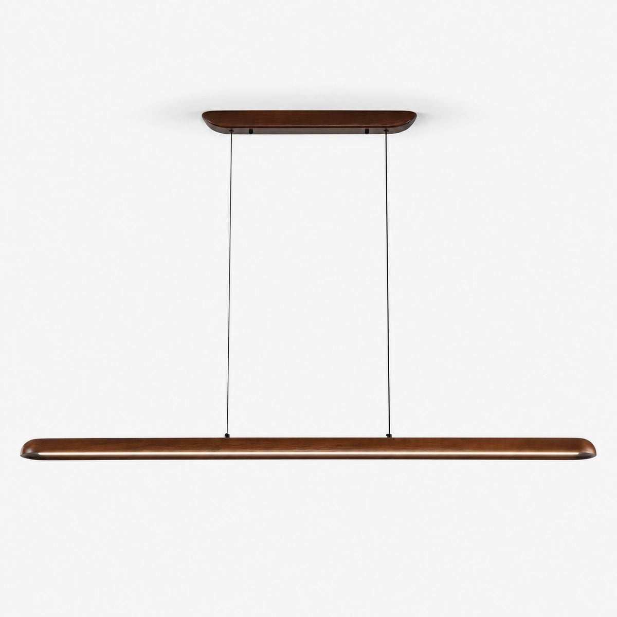 Wide lineare Pendelleuchte aus Holz in Holz