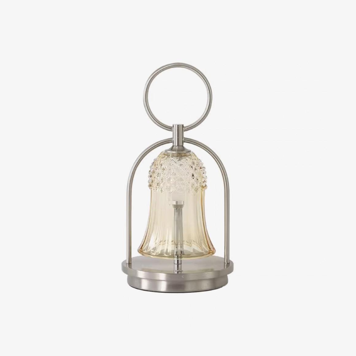 Bell Tischleuchte aus Vintage-Glas