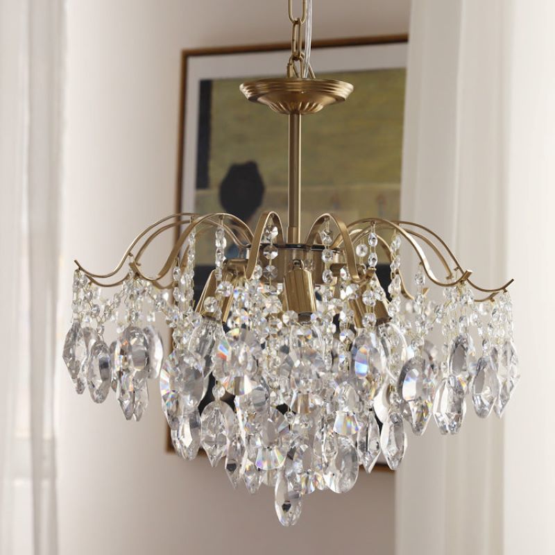 Kristy Retro Kristall Kronleuchter Glas Metall Wohnzimmer