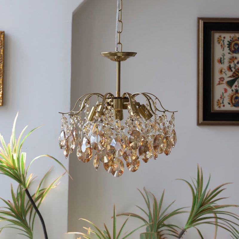 Kristy Retro Kristall Kronleuchter Glas Metall Wohnzimmer