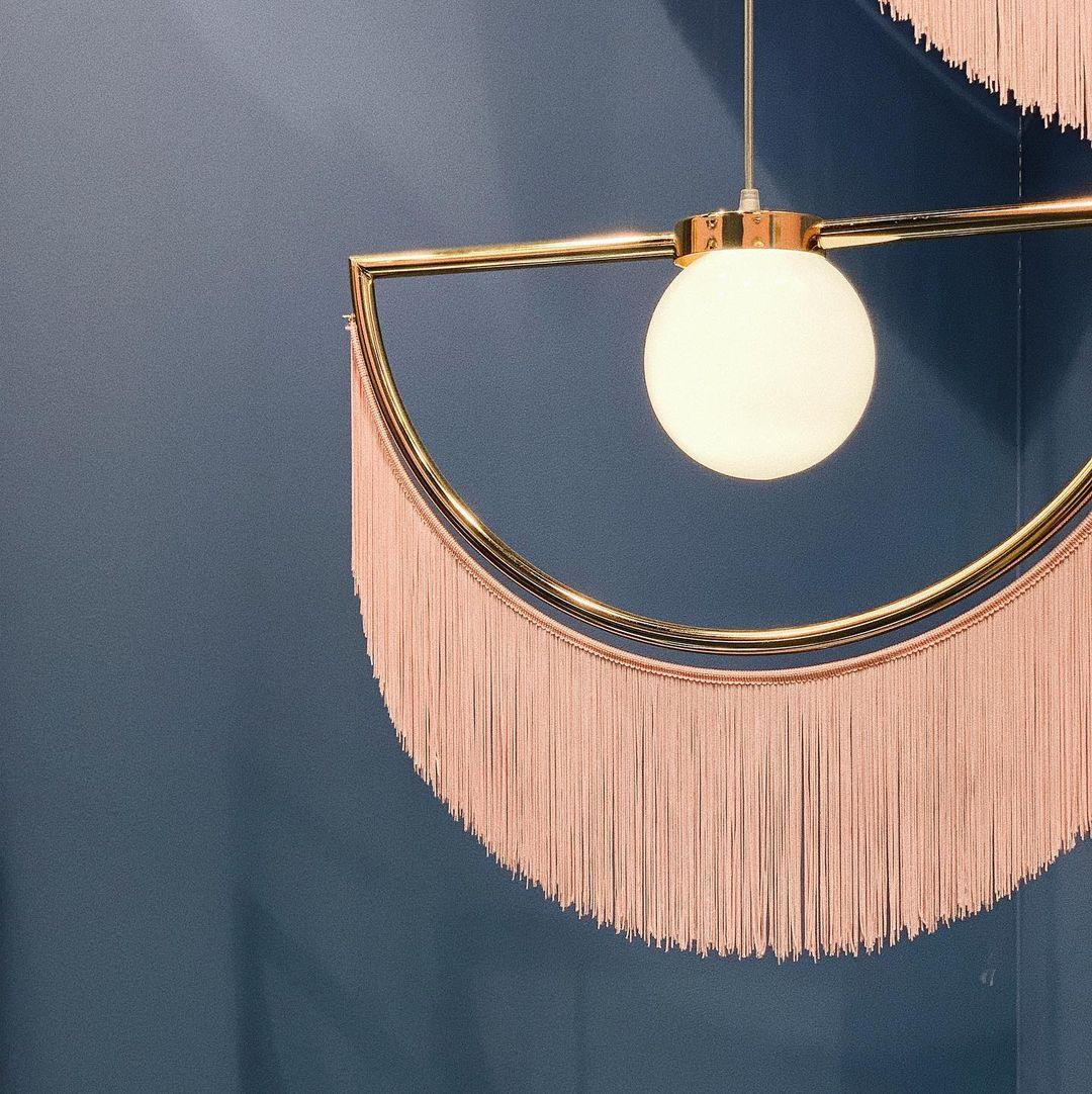 Sirove Pendelleuchte Stofffransen Kugel Retro Bohemian