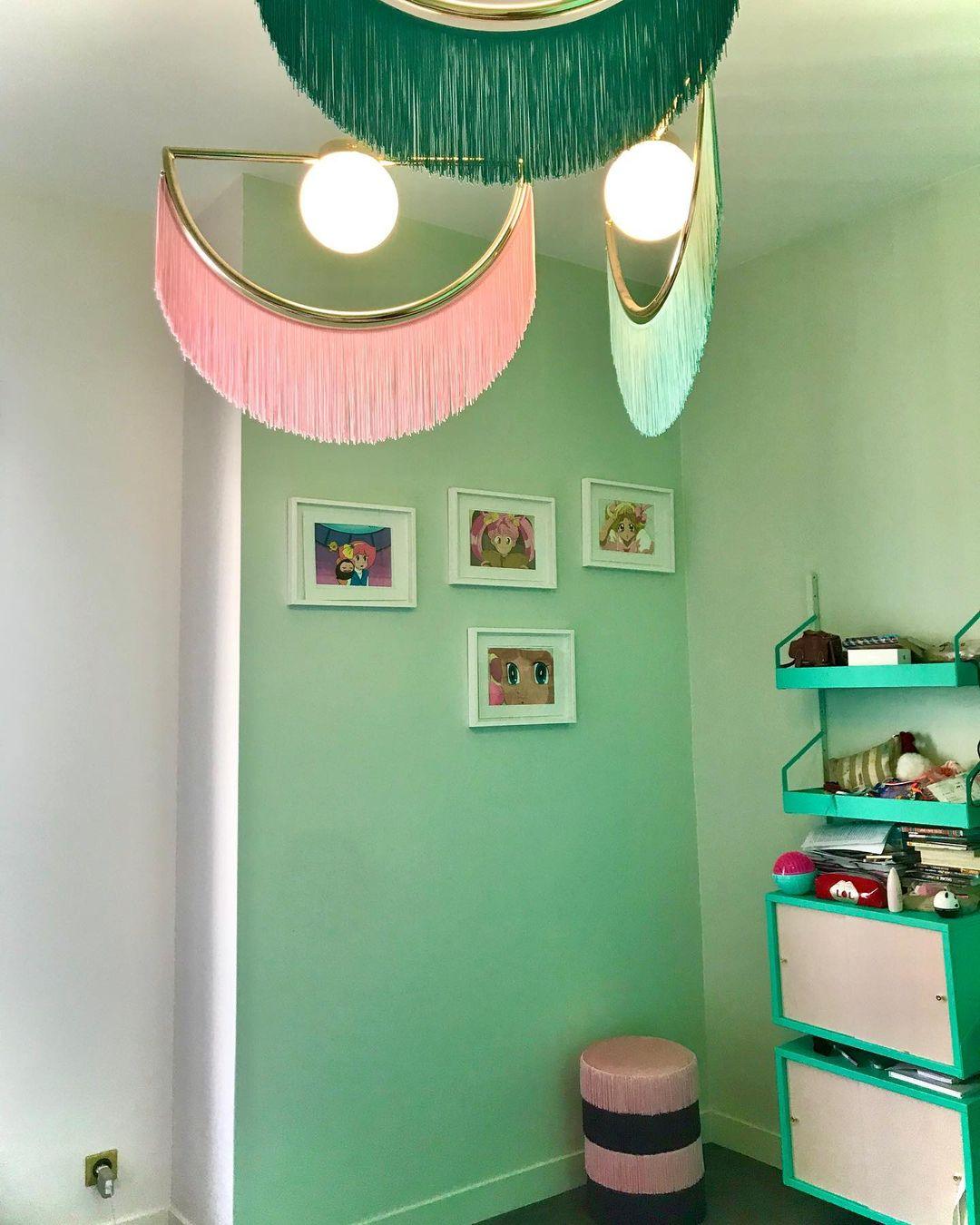 Sirove Pendelleuchte Stofffransen Kugel Retro Bohemian