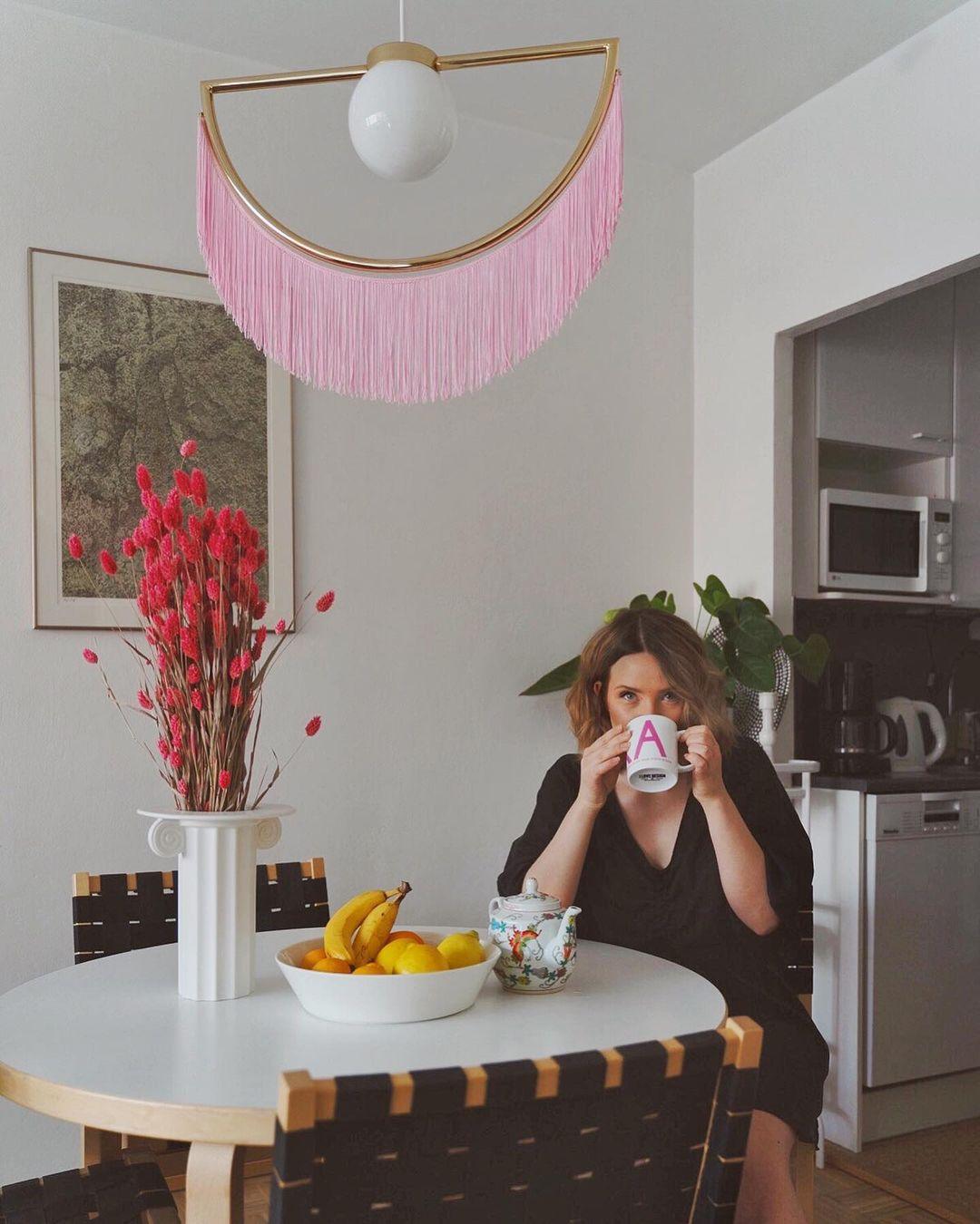 Sirove Pendelleuchte Stofffransen Kugel Retro Bohemian