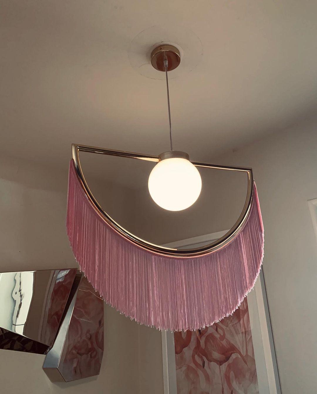 Sirove Pendelleuchte Stofffransen Kugel Retro Bohemian