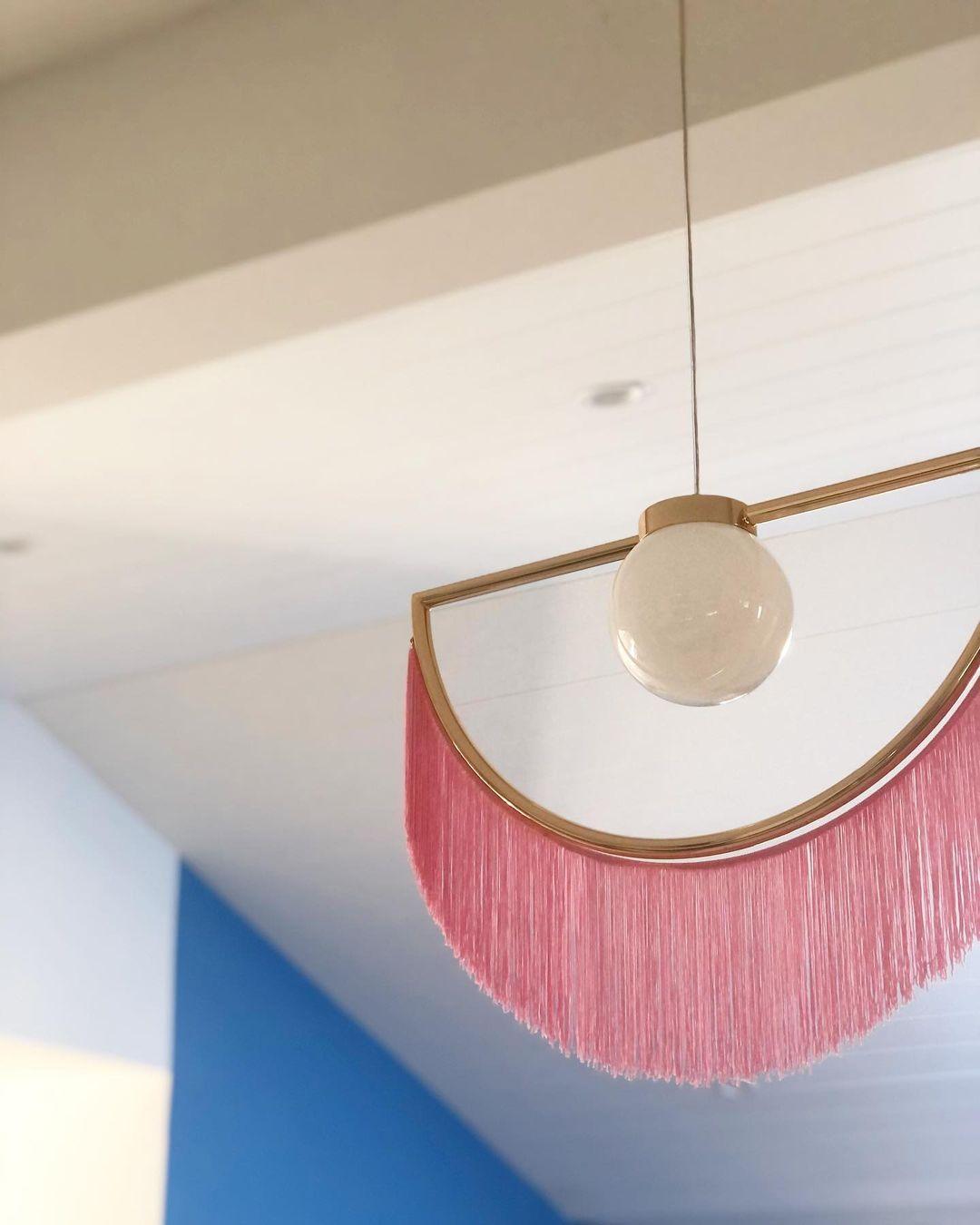 Sirove Pendelleuchte Stofffransen Kugel Retro Bohemian