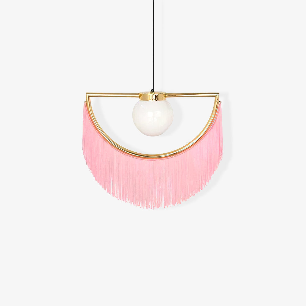 Sirove Pendelleuchte Stofffransen Kugel Retro Bohemian