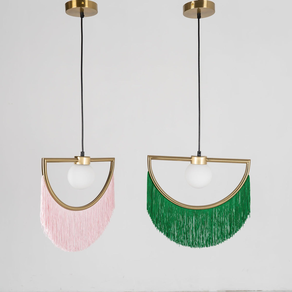 Sirove Pendelleuchte Stofffransen Kugel Retro Bohemian