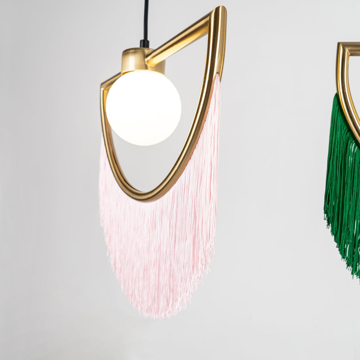 Sirove Pendelleuchte Stofffransen Kugel Retro Bohemian
