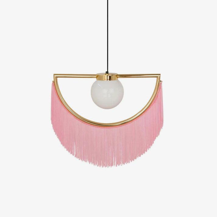 Sirove Pendelleuchte Stofffransen Kugel Retro Bohemian