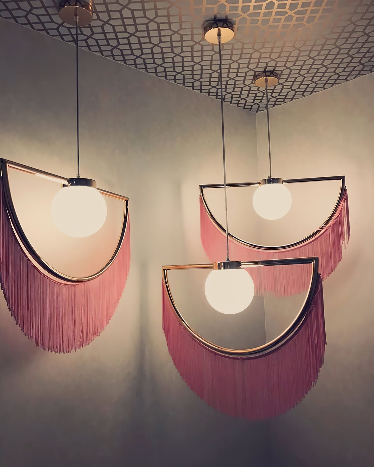 Sirove Pendelleuchte Stofffransen Kugel Retro Bohemian