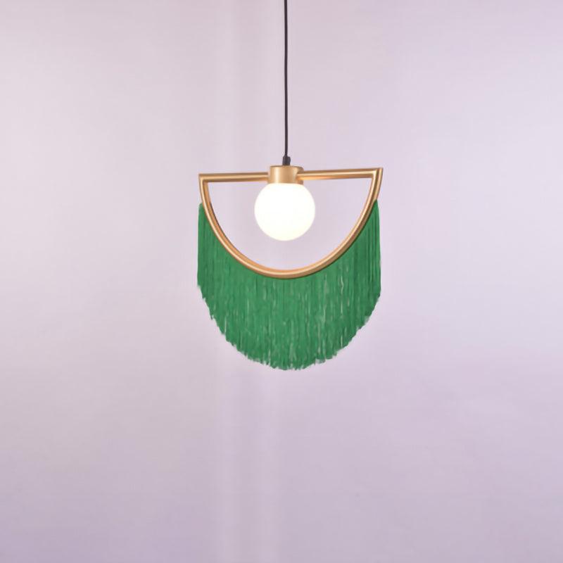 Sirove Pendelleuchte Stofffransen Kugel Retro Bohemian