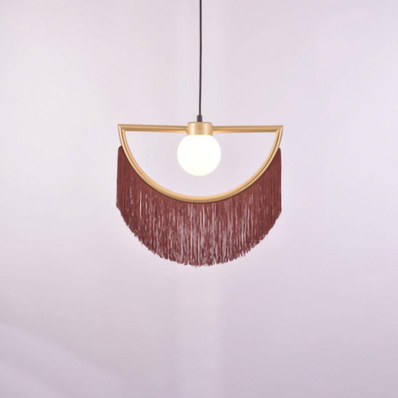 Sirove Pendelleuchte Stofffransen Kugel Retro Bohemian