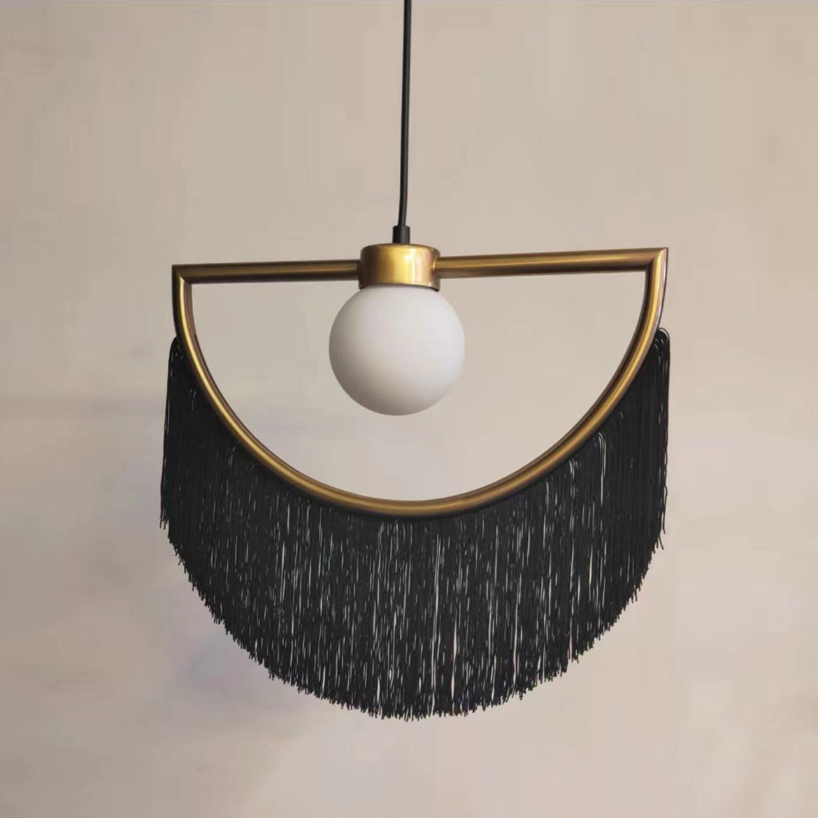 Sirove Pendelleuchte Stofffransen Kugel Retro Bohemian
