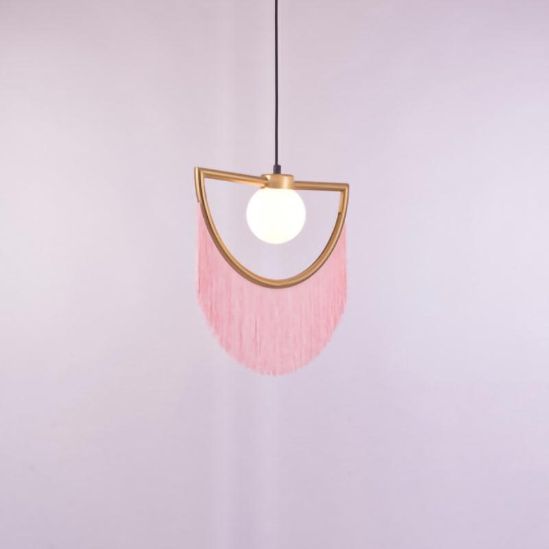 Sirove Pendelleuchte Stofffransen Kugel Retro Bohemian