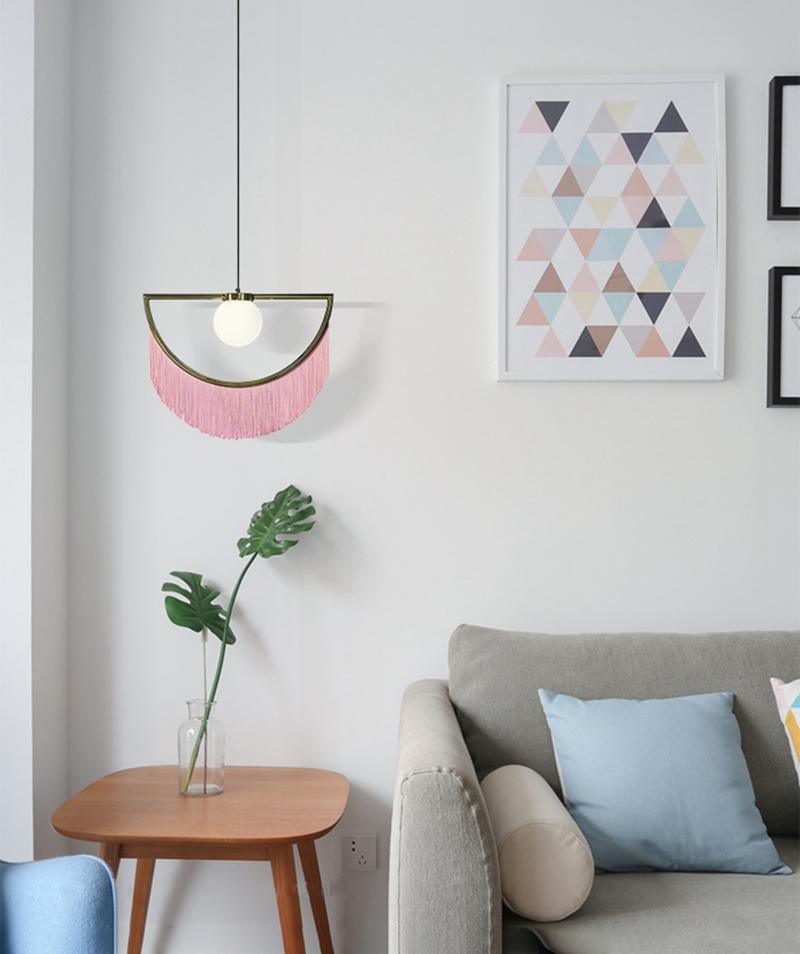 Sirove Pendelleuchte Stofffransen Kugel Retro Bohemian