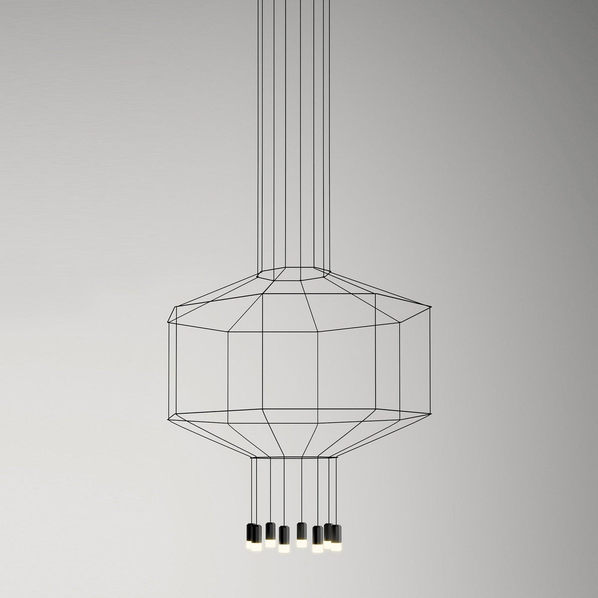 Elaalora Pendelleuchte Geometrisches Drahtdesign Schwarz LED