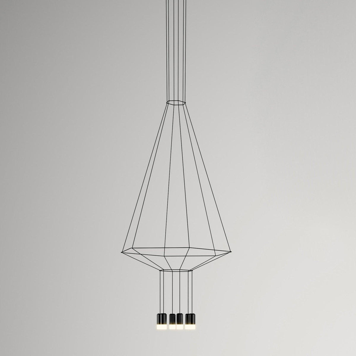 Elaalora Pendelleuchte Geometrisches Drahtdesign Schwarz LED